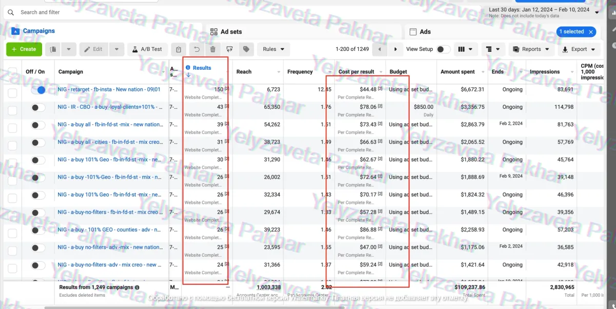 Ad account screenshot: strategy solution overview
